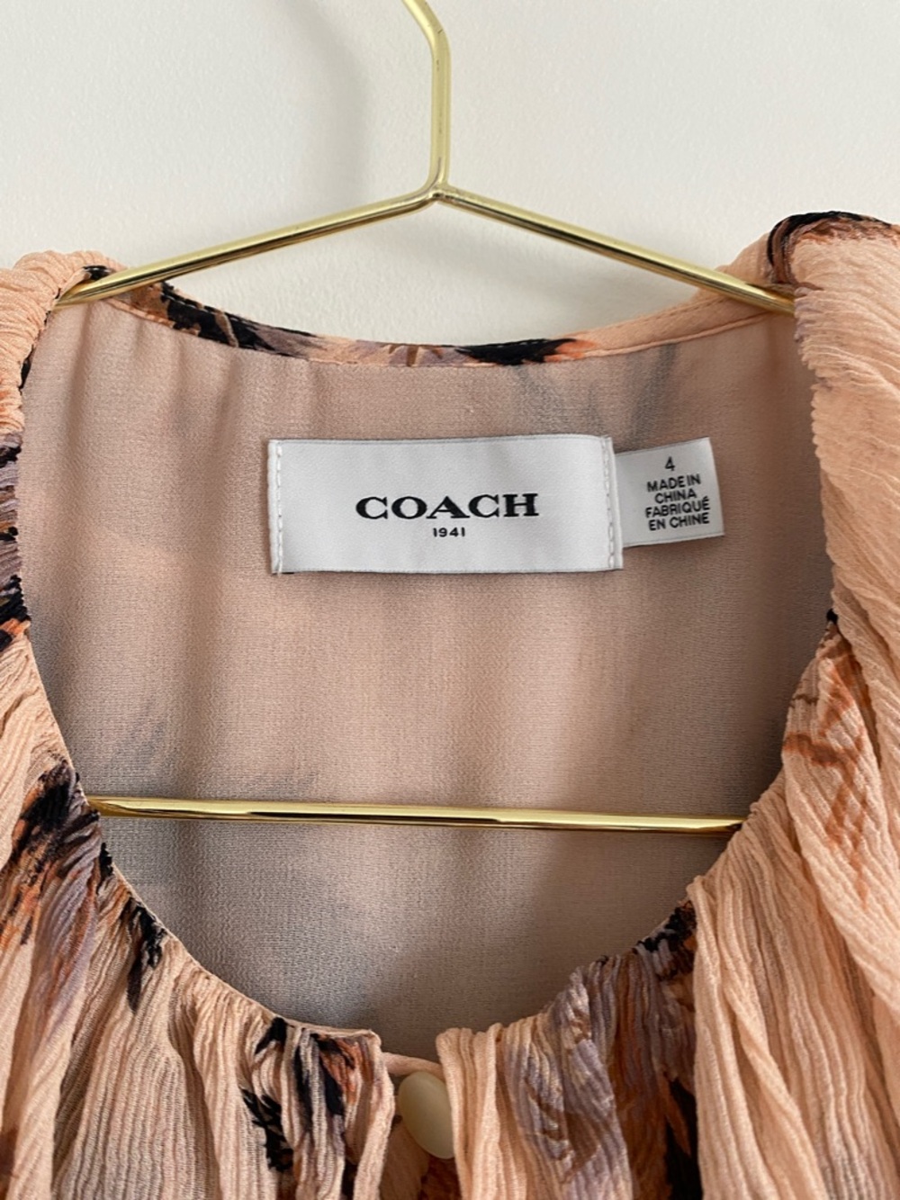 Coach Silk Ruffle Front Blouse | Size 4 - Picture 3 of 9